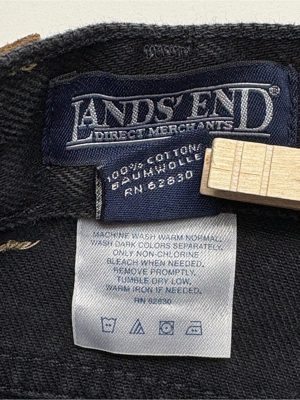 NWT VTG 90s Lands End Relaxed Fit Black Jeans 34x34 Deadstock - Picture 9 of 12